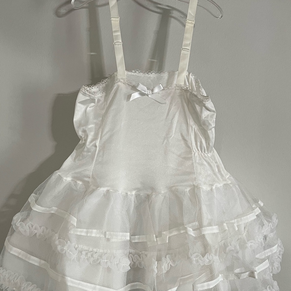 Elegant White Ruffled Slip